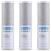 GROCKSTR 3Pcs Filtro Acqua Carbone Attivo Cartuccia Filtro 10 Pollice Cartuccia di Ricambio Purificatore CTO Blocco Filtro a Carbone