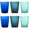 MEMENTO Set 6 bicchieri acqua in pasta di vetro 300cc (Under The Sea)