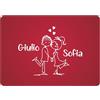 Colorfamily Tappeto Zerbino San Valentino personalizzato con nome Coppia Cuori Innamorati Sfondo Rosso Ingresso Casa Regalo 60x40 cm in poliestere