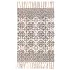 Icole, tappeto vintage in cotone, con nappe, tessuto a mano, per interni, per soggiorno, bagno, camera da letto