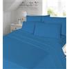 Artistic Fashionista Limited Lenzuolo con angoli, 100% flanella di cotone spazzolato, tinta unita, 40 cm profondo, adatto per letto singolo, matrimoniale, king e super king, Cotone, Blue, Fitted Sheet Super King Size