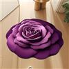 Generic Tappetino in peluche floreale e terra di diatomee, con vista 3D, a forma di fiore, antiscivolo e assorbente, ad asciugatura rapida, adatto per cucina, bagno, camera da letto e divano (viola, 60 x 60