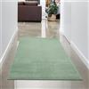 CARPETIA tappeto passatoia ingresso corridoio ponte antiscivolo morbido con moderno design semplice in verde 60 x 110 cm