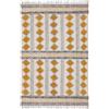 CASAVANI Tappeto kilim fatto a mano in cotone beige dorato, facile da lavare, a trama piatta, per camera da letto, cucina, corridoio e scale, 5 x 15 cm