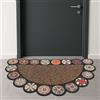 Viterbo Biancheria Tappeto Zerbino Gommato Ingresso Mezzaluna 50x80Cm Antiscivolo Moderno A Fantasia (Marrone/Maioliche Multi)
