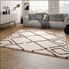 Paco Home Tappeto A Pelo Lungo Salotto Shaggy Pelo Lungo Motivo Diamante Scandinavo, Dimensione:60x90 cm, Colore:Crema 7