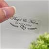 XFZDKJSD 100 adesivi per matrimoni personalizzati per bomboniere, personalizza adesivi trasparenti, etichette adesive personalizzate per matrimoni, adesivo per matrimonio personalizzato (8 x 4 cm)