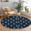 Generico Tappeto Rotondo Semplice Blu Navy Gancio, 60 cm Morbido Antiscivolo Tappeti Rotondo per Camera da Letto e Divano Cucina, Blu Scuro Lavabile Tappeto
