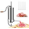RELAX4LIFE Insaccatrice Manuale per Salsiccia in Acciaio Inox (3 KG) | Macchina per Salsiccia con Tubi di Diversi Diametri e Fissaggio al Piano di Lavoro Regolabile
