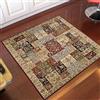 Generic Tappeto quadrato per soggiorno, camera da letto, comodino, ingresso tappeto morbido antiscivolo a pelo corto da appendere tappetino decorativo vintage patchwork stampa floreale in diversi colori