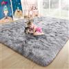 EMPVEX Tappeto di lusso per camera da letto, soffice, grigio, tie-dye, tappeto per soggiorno, materiale a 3 strati, tappeto per cameretta dei bambini, grigio, 80 x 120 cm