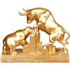 Kuntesetty Statua Decorativa di Toro in Resina, Scultura Creativa, Ornamento Da Collezione, Centrotavola, Adatta Come Regalo Finanziario, Ufficio, Soggiorno, D, Oro
