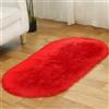 Tomifine Imitazione Lana Tappeto, Soffice Faux Tappeti Pelliccia, Adatto per Tappeto per Soggiorno, Lungo Pelliccia Morbida, Soffice, Tappetino per Il Letto (60 x 150 cm,Rosso)