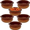 NAMAI - Set da 6 Tegami Terracotta in Terra Rossa, 14 CM Diametro x 5,5 CM Altezza, Adatti in Forno e Gas, Prodotto Artigianale, Made In Italy