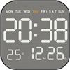 HavenDomicile Smart LED Orologio da parete con luminosità adattiva per una visualizzazione ottimale in diversi livelli di luce (nero)