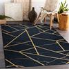 rugsx Tappeto moderno lavabile ANDRE per la camera dei bambini, il soggiorono, la hall, la moquette lavabile in lavatrice, Marmo, Geometrico, antiscivolo - nero 80x150 cm