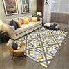 makeups58 Tappeto Salotto Moderno Pelo Corto Lavabile Antiscivolo Tappeti Linee di attraversamento geometriche grigio giallo brillante 120 x 160 cm (4'0''x5'2'')