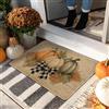 Generic Zerbino con zucca, arancione e verde, zerbino autunnale per interni ed esterni, decorazione rustica, in gomma, impermeabile, antiscivolo, antipolvere, facile da pulire, 73 x 43 cm