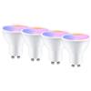 WIBY Lampadine LED Alexa Intelligente WiFi GU10 5W, Lampadina Dimmerabile Multicolore, Controllo App Compatibile con Alexa/Google Home, RGB&2700K-6500K Bianco Freddo Caldo, Nessun Hub Richiesto,4PCS