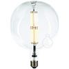 AMARCORDS - MAXI Lampadina Led dimmerabile, filamento DRITTO, luce calda 2700K, vetro chiaro tipo globo, E27, 12W