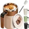 Generic Tazza da caffè automatica con visualizzazione della temperatura, tazza elettrica auto-mescolante con miscelazione magnetica e LCD, tazza da viaggio intelligente per bevande calde (marrone)
