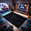 RUILBJM Tappeto per Soggiorno e Camera da Letto,Motivo Geometrico Neon 3D Cool Vision per Adolescenti Ragazzi stanza da gioco,Morbida flanella Antiscivolo Gaming Rug (Nero,140 * 200cm)