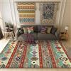 Rururug Tappeto Salotto Classico Pelo Corto Facile da Pulire Tappetini interni ed esterni Moderno Soggiorno Vintage camera da letto, Design geometrico retrò colorato 160 x 230 cm