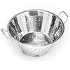 Forgast Scolapasta Perforato con Manico Due Manici 28 cm, Acciaio Inossidabile Inox, Colapasta Colabrodo Collino Cucina per Pasta, Verdura, Frutta, Argento