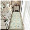 BORKOY Tappeto Runner Passatoia Lungo 1.2 metri Verde chiaro Motivo Floreale Stile Vintage Antiscivolo Lavabile Morbido Tappeti Corridoio per Cucina Camera da Letto Soggiorno Ingresso Interno 50x120cm