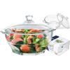 Luminarc - Ciotola da zuppa con Coperchio in Vetro, Granito, Ceramica, Vase 4,1 L, 2.5 L