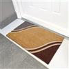 Casa Service VIDOR Zerbino Cocco Naturale Sagomato Mezzaluna 40x70 cm Fondo Gomma PVC per ingresso Resistente Lavabile Antiscivolo (A - Wave)