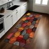 Generic Retrò Tappeto Runner 50 x 220 cm Venatura del legno con texture geometrica Tappeto Cucina Antiscivolo Passatoia Antimacchia Multiuso Casa Corridoio