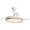 OstarkDom Ventilatore con luce LED con telecomando e APP 50 cm, motore DC + luce LED, 66 W, timer, 6 velocità, pale retrattili, 3 temperature di luce, funzione estate-inverno silenzioso (legno)