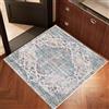 Generic Tappeto quadrato per soggiorno, camera da letto, comodino, ingresso tappeto morbido antiscivolo a pelo corto, lavabile in lavatrice, decorazione per la casa, design geometrico vintage invecchiato