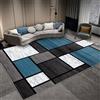 RBQIZVW Tappeto Moderno a Pelo Corto Strisce Quadrato Dream Blu 120×160cm