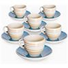 Albalù Set 6 Tazzine Caffè con Piattino in Porcellana Colorate 90 ml - Servizio Tazzine Espresso Idea Regalo Casa Cucina Made in Italy