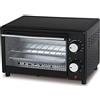 FLM SYSTEM FORNO FORNETTO ELETTRICO 10 LITRI 800W TIMER CON GRIGLIA E TEGLIA COLORE NERO