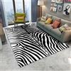 Generic Tappeto Salotto Moderno Lavabile, Fantasia Zebrata In Bianco E Nero Tappeti Antiscivolo Fondo, Tappeto Camera Da Letto Per Soggiorno Corridoio Cameretta 80 X 120 Cm