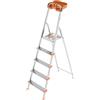 Colombo Scala Pieghevole Alluminio Attica 3/4/5/6/7/8 Gradini Senza Rivetti | Scala 5 Gradini Robusta con Piattaforma e Vaschetta Portautensili | Portata 150kg | Conforme EN131 TÜV-GS | Made in Italy