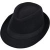 INOGIH Cappello Fedora-Hat Classico Manhattan Strutturato Trilby Fedora, Nero, M