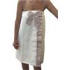 Ischia Tessile Ricami De Vivo Pareo Elastico Chiusura a Strappo - Copricostume Bianco con Dettagli Colorati - Ideale per Palestra, Piscina, Spa e Casa - 100% Spugna di Cotone (IT, Testo, Taglia Unica, Regular, Regular, Rosa)