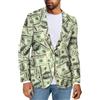 Psaytomey - Blazer da uomo, con bottone singolo, risvolto dentellato, stile casual, per affari, giacca da abito, cappotto sportivo, slim fit, taglia più, Mucca, 5XL