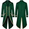 Generisch Cappotto gotico steampunk frack da uomo medievale giacca vittoriana per carnevale costume retrò smoking pirate coat cosplay Halloween costume tailcoat, verde, L