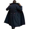 RAJEGAR Cappotto in misto lana da uomo invernale vintage in tweed, doppio petto, stile pea coat, slim fit, con bavero a punta, trench coat, Marina Militare, XS