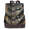 SSIMOO American West Rodeo Hat stampa zaino in pelle da donna moda doppia spalla borsa con fibbia in metallo flip cover, nero, Taglia unica
