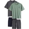 NEXT Uomini Confezione da 2 Pigiami Corti in Jersey Sage Green/Slate Grey S