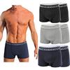 baci e abbracci SET 6 BOXER/slip Uomo Baci & Abbracci Underwear Cotone Elasticizzato Colori Assortiti Tinta unita (Nero Grigio Blu) ; Fantasia (Nero Grigio Blu) (7ª/XXL, 6 Boxer Tinta Unita (2 Grigie, 2 Nere, 2 Blu))