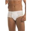 Generico Set 3 Mutande Classiche Uomo con Apertura Davanti a Costine in 100% Cotone Made in Italy Slip Uomo Cotone Vita Alta Bianco Aperte Davanti Mutanda (IT, Testo, L, Regular, Regular, Bianco)