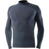 BIOTEX Lupetto Calore in Lana Merino per Ciclismo e Running, Intimo Tecnico Sportivo, Maglia Termica a Manica Lunga a Collo Alto, Grigio, Taglia I (XS/S)