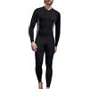 RUMAOZIA Costume da bagno intero da uomo, a maniche lunghe, protezione solare, da surf, in neoprene, traspirante, con chiusura lampo frontale, Z04 nero., L